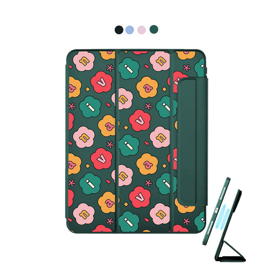 iPad Detachable Flip Cover - Flower Petals Monogram 3.0