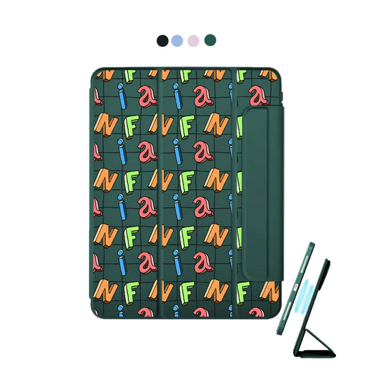 iPad Detachable Flip Cover - Playful Monogram