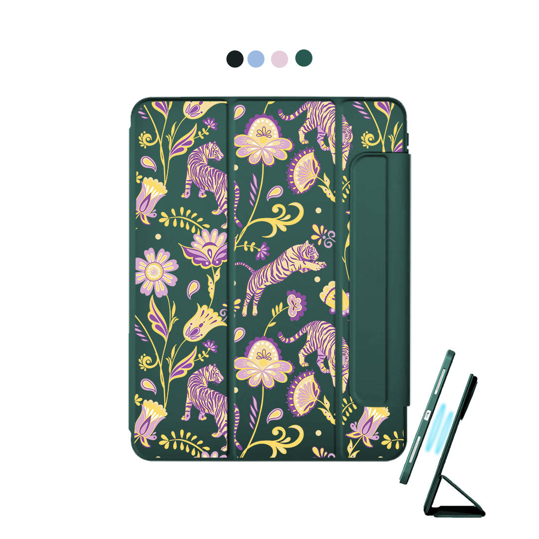 iPad Detachable Flip Cover - Tiger & Floral 4.0