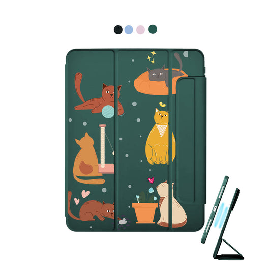 iPad Detachable Flip Cover - Playful Cat