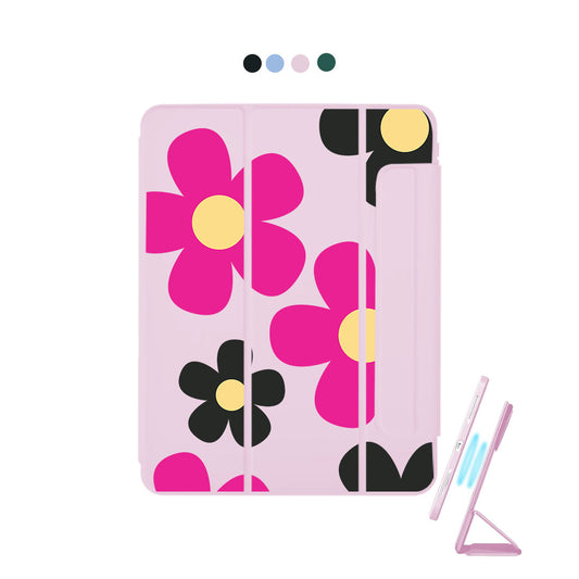 iPad Detachable Flip Cover - Daisy Hot Pink