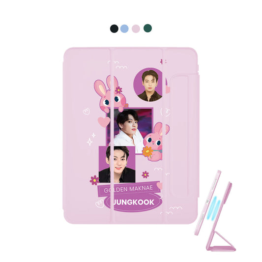 iPad Detachable Flip Cover - Face Grid Bunny