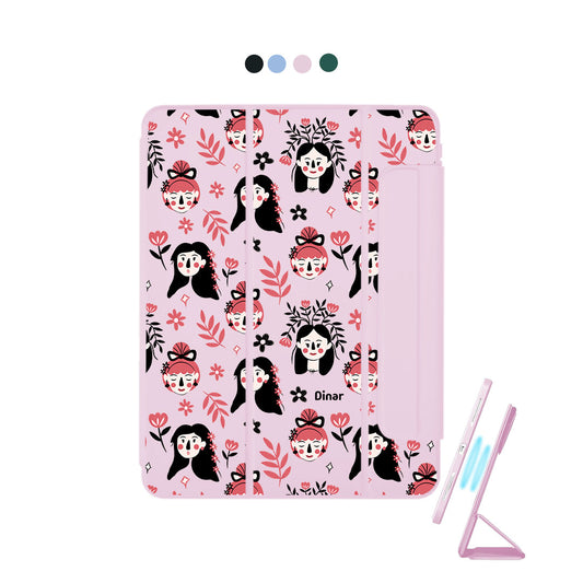 iPad Detachable Flip Cover - Flowery Faces