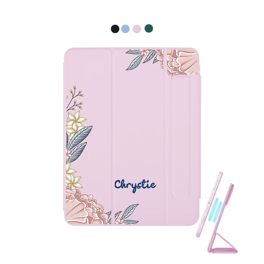 iPad Detachable Flip Cover - Pink Florals