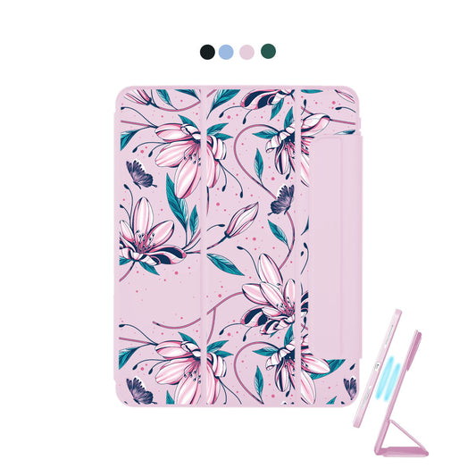 iPad Detachable Flip Cover - Pink Tulip