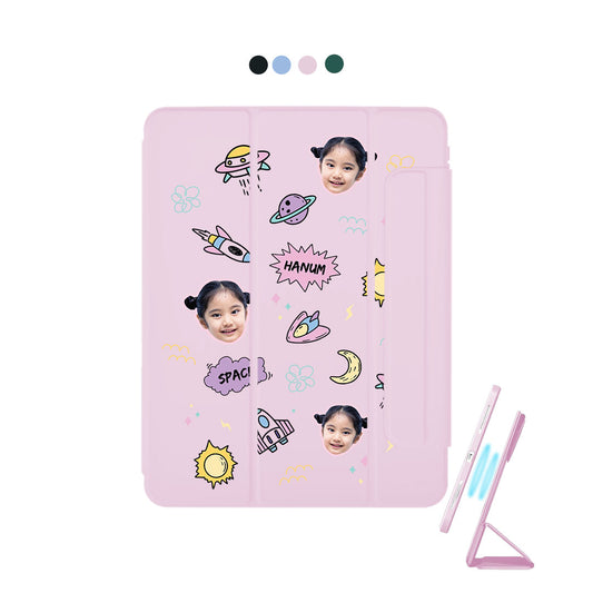 iPad Detachable Flip Cover - Face Grid Space