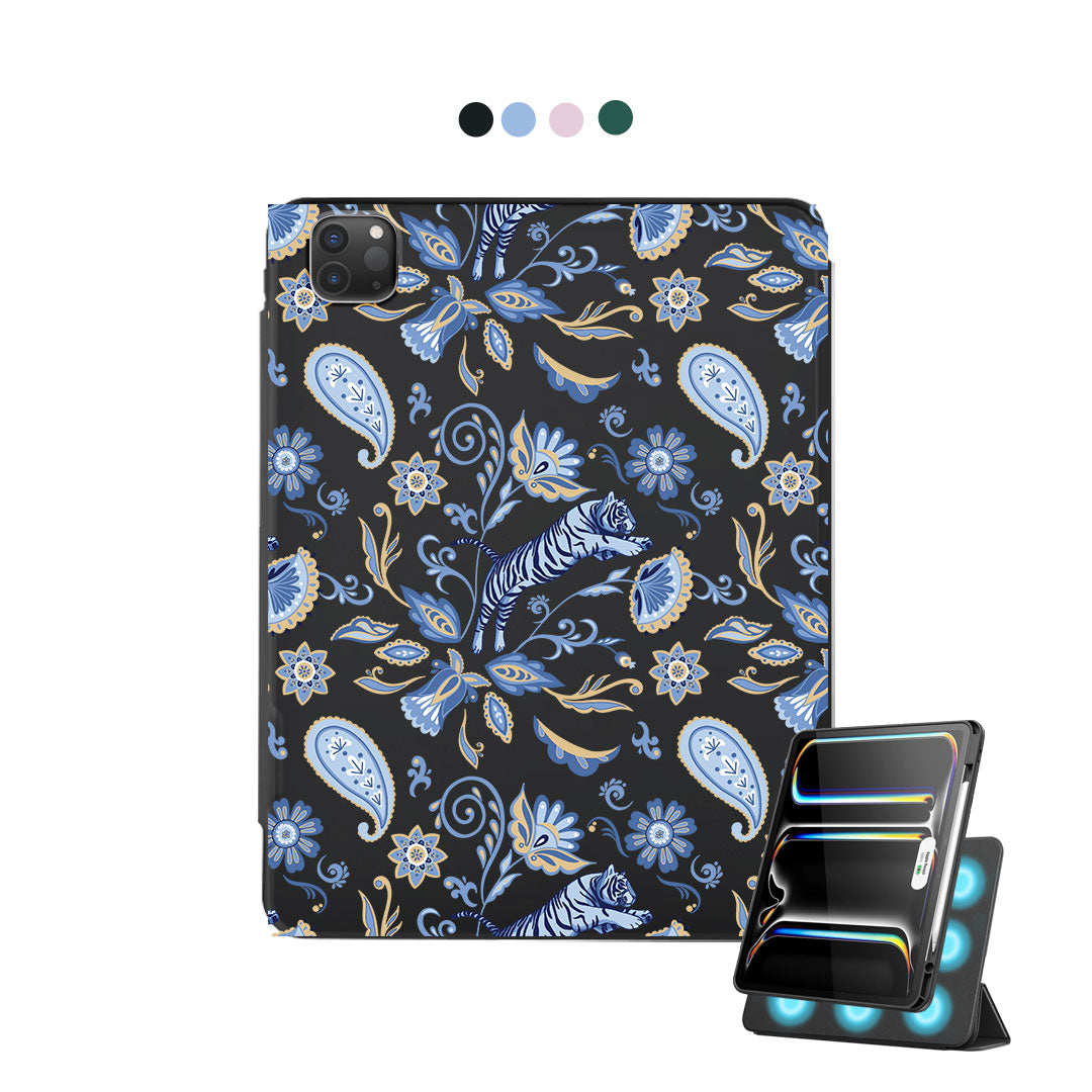 iPad Detachable Flip Cover - Tiger & Floral