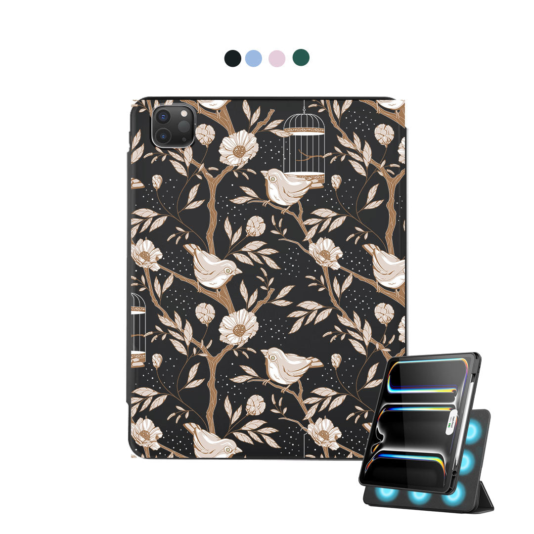 iPad Detachable Flip Cover - Lovebird Monochrome 3.0