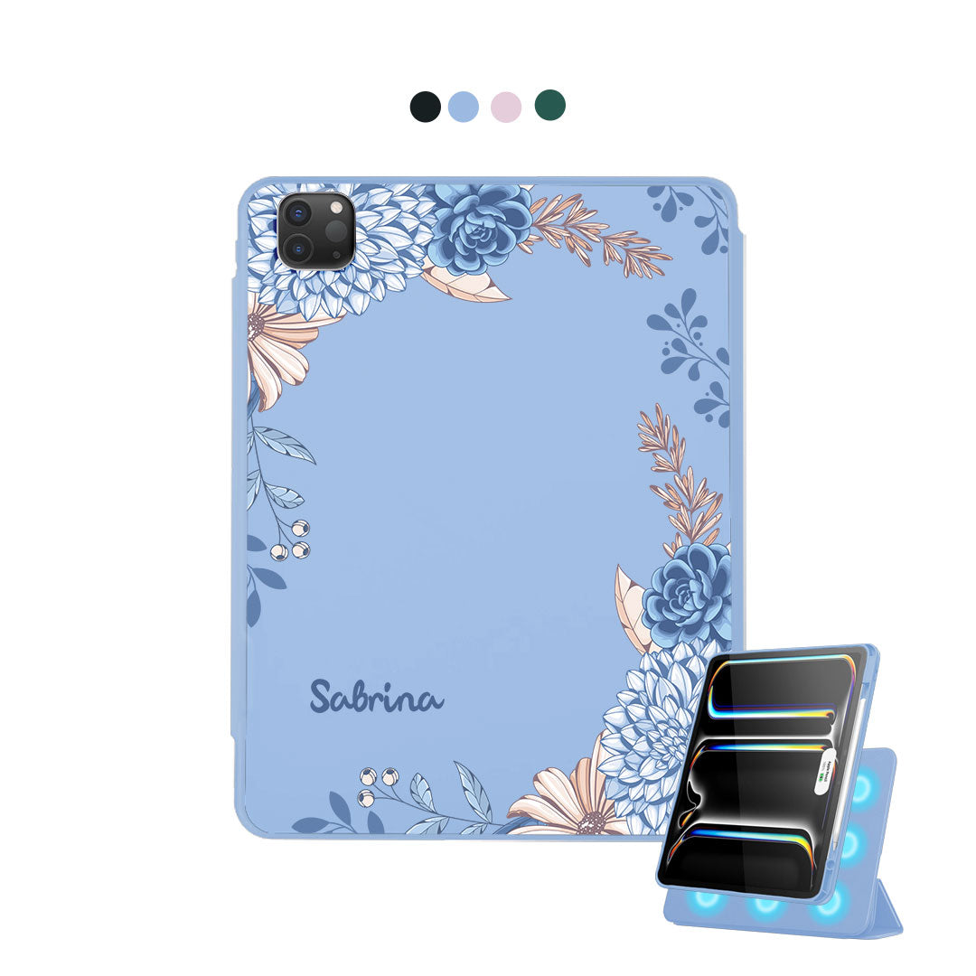 iPad Detachable Flip Cover - Blue Florals