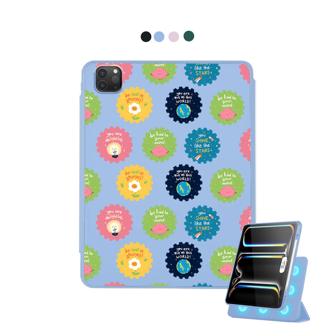 iPad Detachable Flip Cover - Quotes Stamps