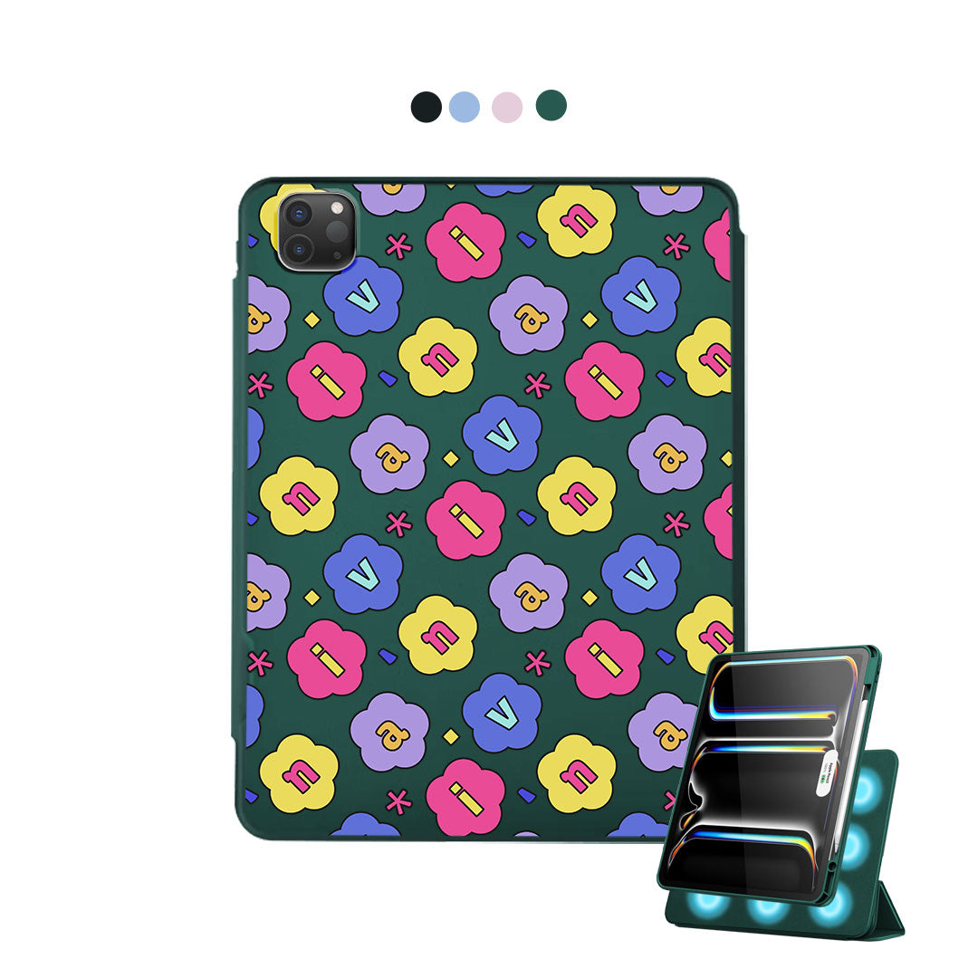 iPad Detachable Flip Cover - Flower Petals Monogram 2.0