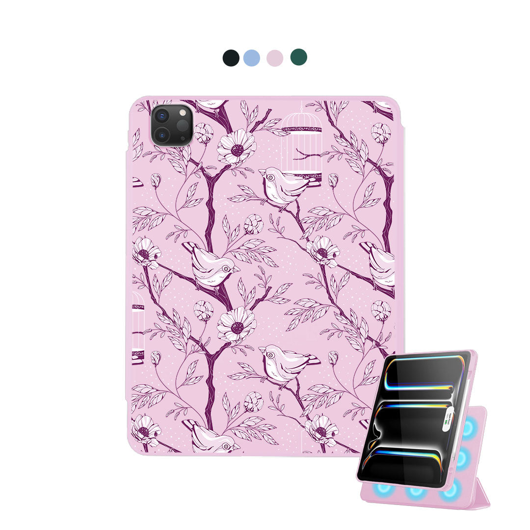iPad Detachable Flip Cover - Lovebird Monochrome 5.0