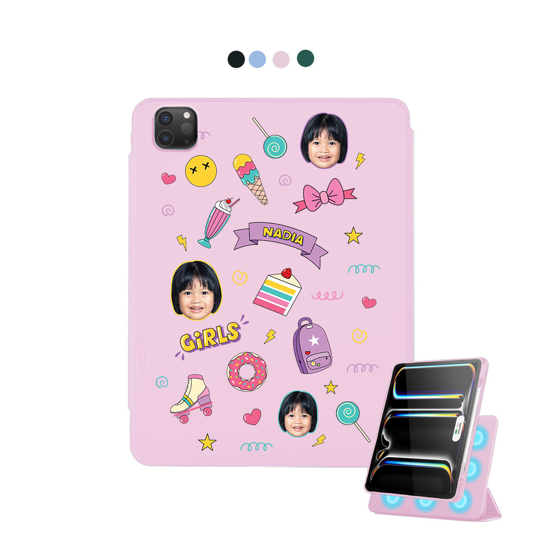 iPad Detachable Flip Cover - Face Grid Comic