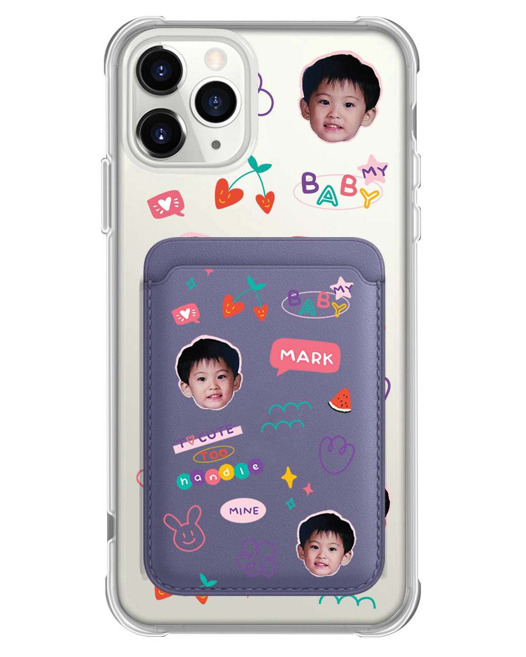 iPhone Magnetic Wallet Case - Face Grid