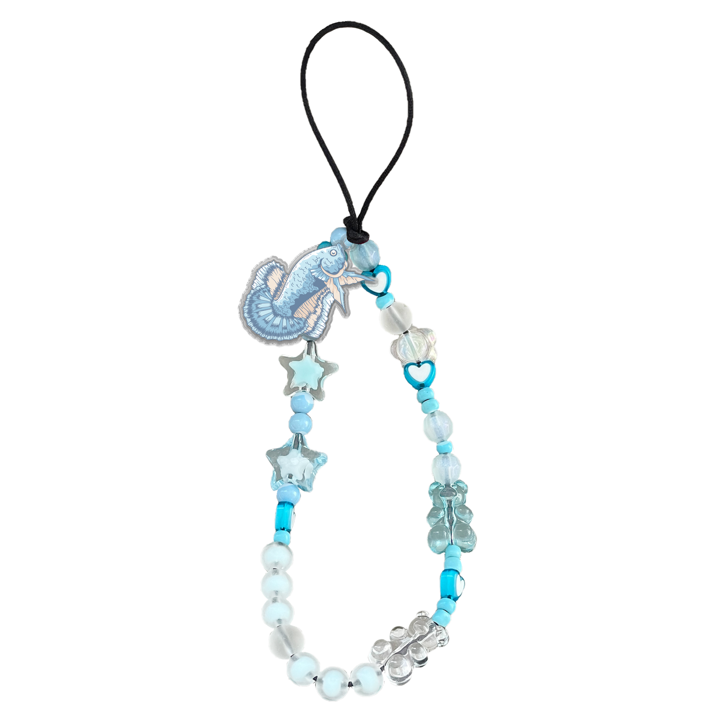 Beaded Strap with Acrylic Charm - Fish & Floral 4.0