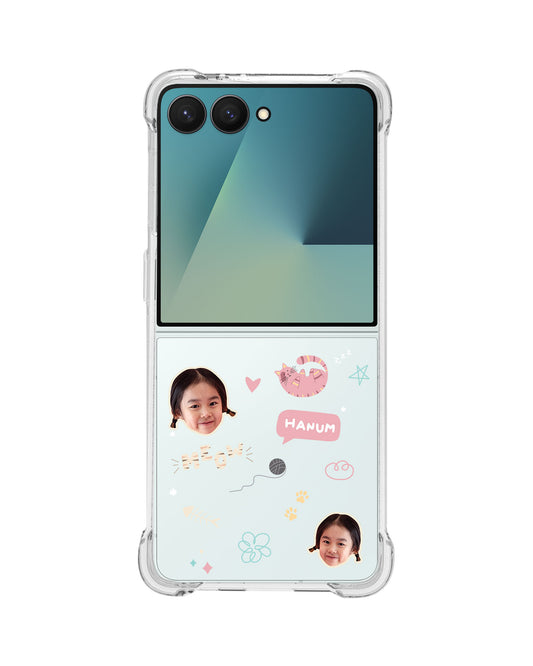 Android Flip / Fold Rearguard Hybrid - Face Grid Kitty