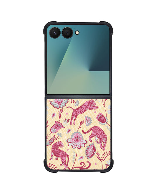 Android Flip / Fold Leather Grip - Tiger & Floral 7.0