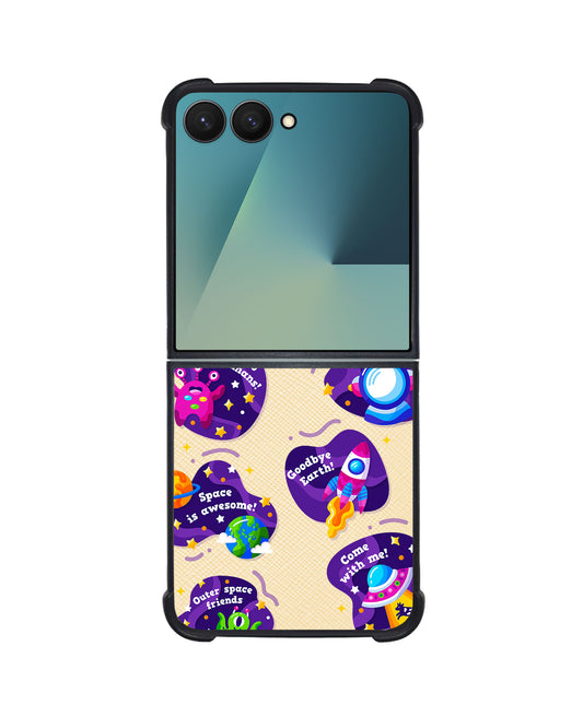 Android Flip / Fold Leather Grip - Space Traveller