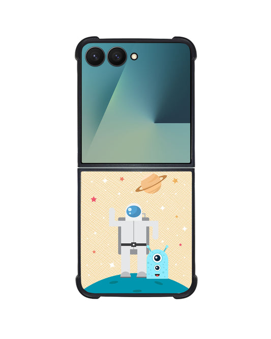 Android Flip / Fold Leather Grip - Blue Alien