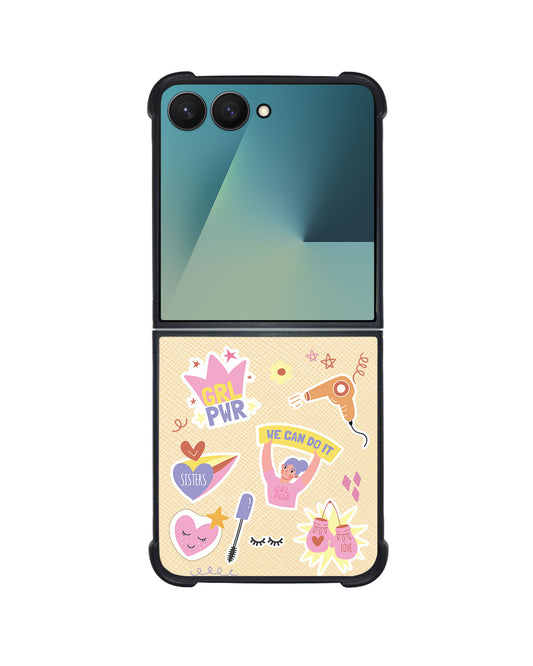 Android Flip / Fold Leather Grip - Girl Power Sticker Pack
