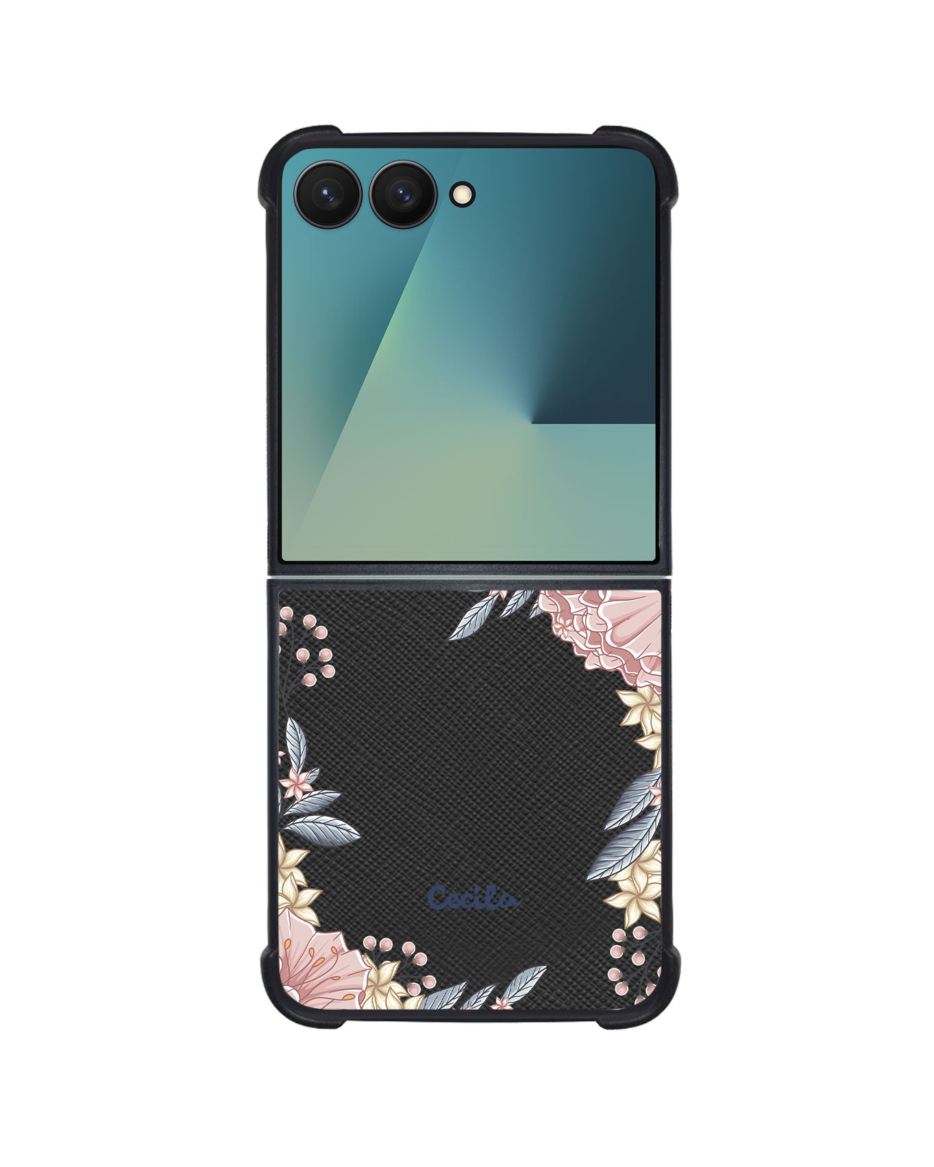 Android Flip / Fold Leather Grip - Pink Florals