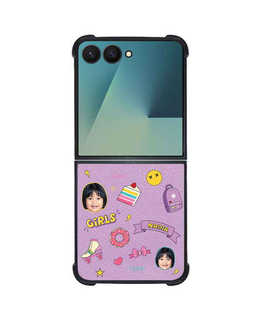 Android Flip / Fold Leather Grip - Face Grid Comic