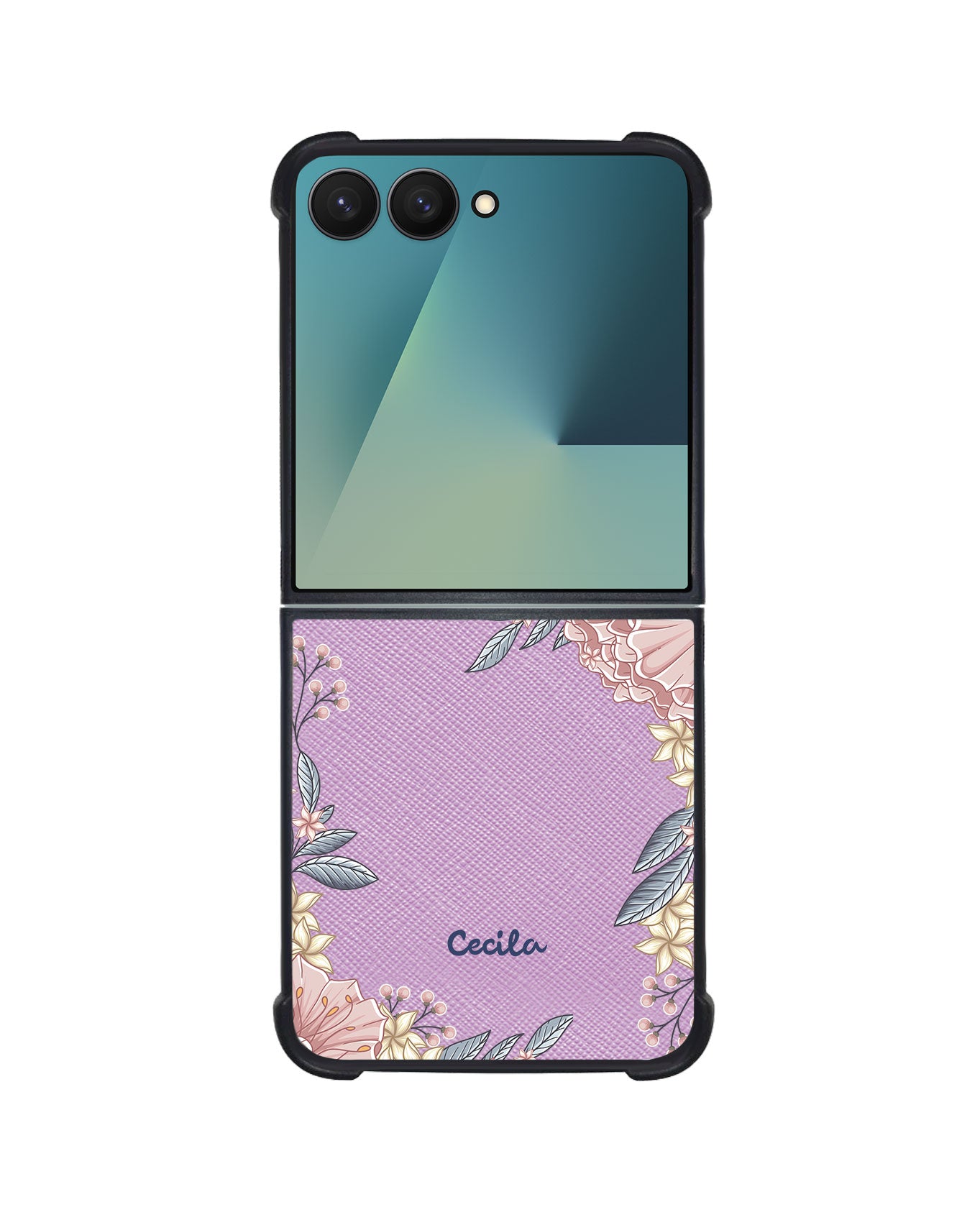 Android Flip / Fold Leather Grip - Pink Florals