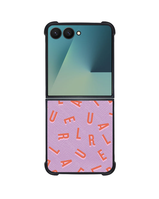 Android Flip / Fold Leather Grip - CUSTOM MONOGRAM 1.0 Coral