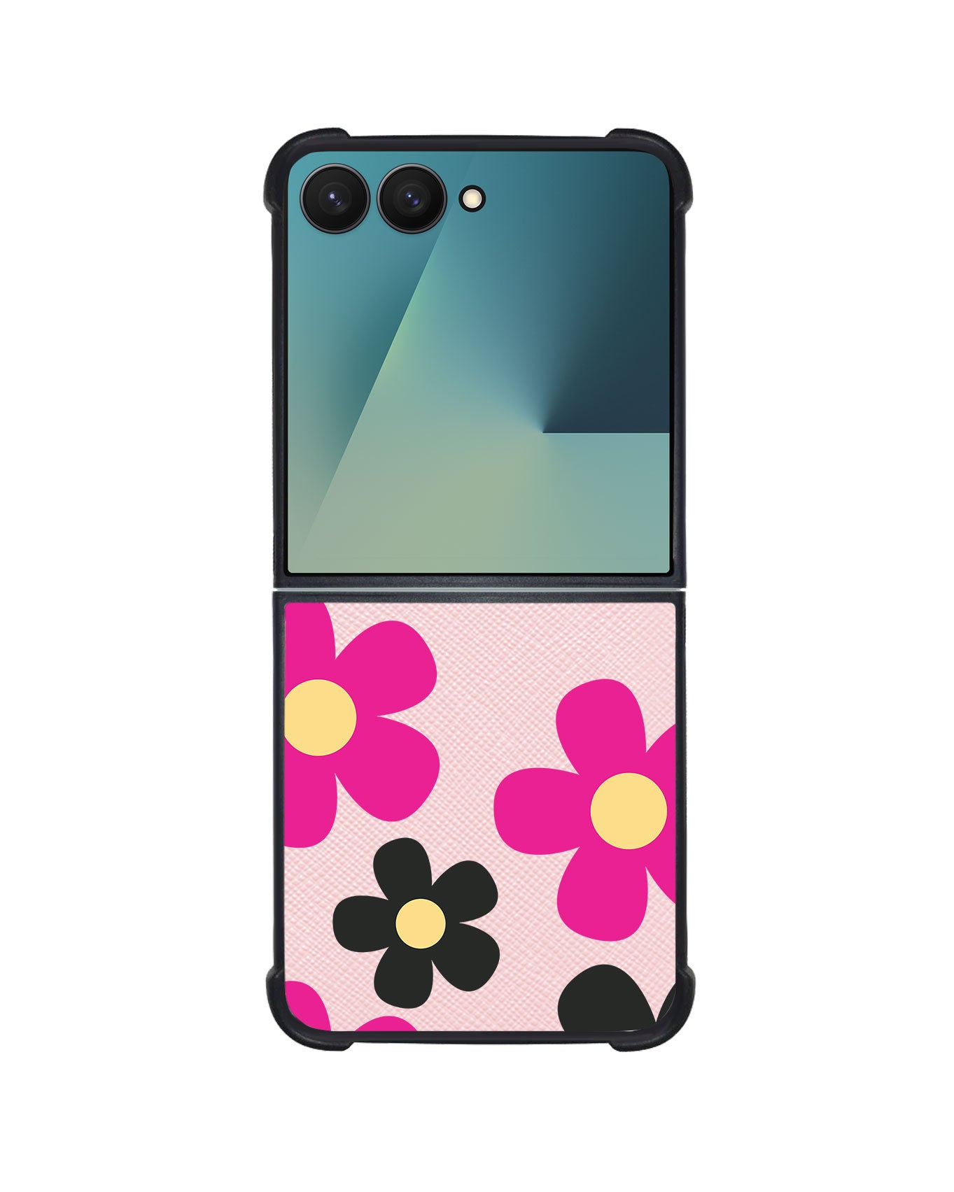 Android Flip / Fold Leather Grip - Daisy Hot Pink