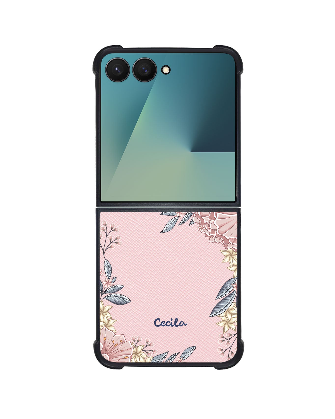 Android Flip / Fold Leather Grip - Pink Florals
