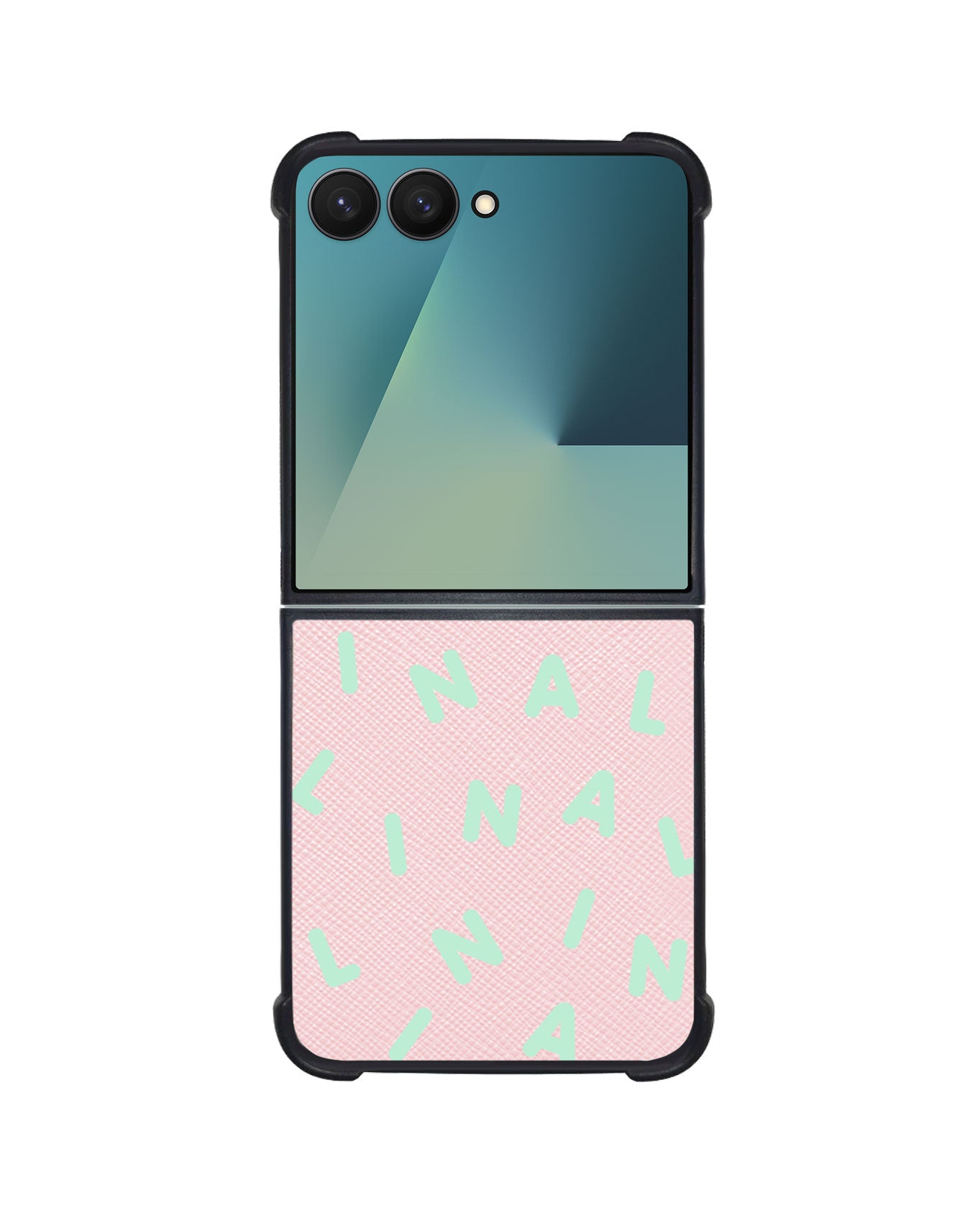 Android Flip / Fold Leather Grip - CUSTOM MONOGRAM 2.0 Tosca