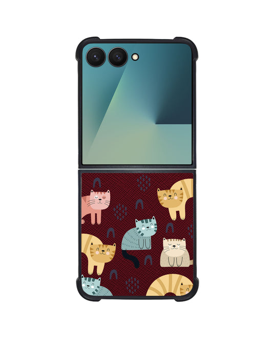 Android Flip / Fold Leather Grip - Rainbow Meow