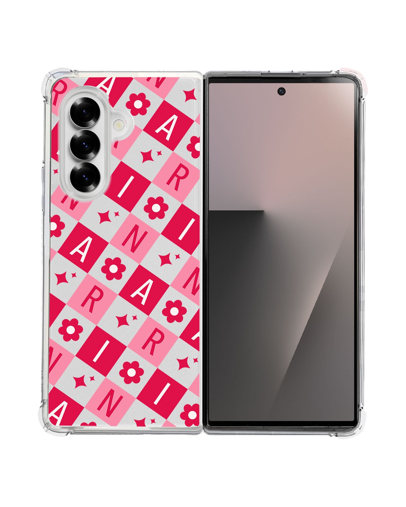 Android Flip / Fold Rearguard Hybrid - Flower Grid Monogram 1.0