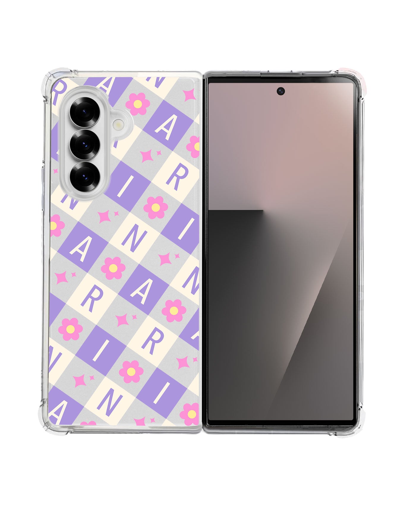 Android Flip / Fold Rearguard Hybrid - Flower Grid Monogram 3.0