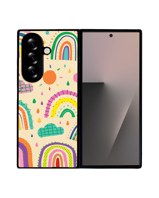 Android Flip / Fold Leather Grip - Rainbow