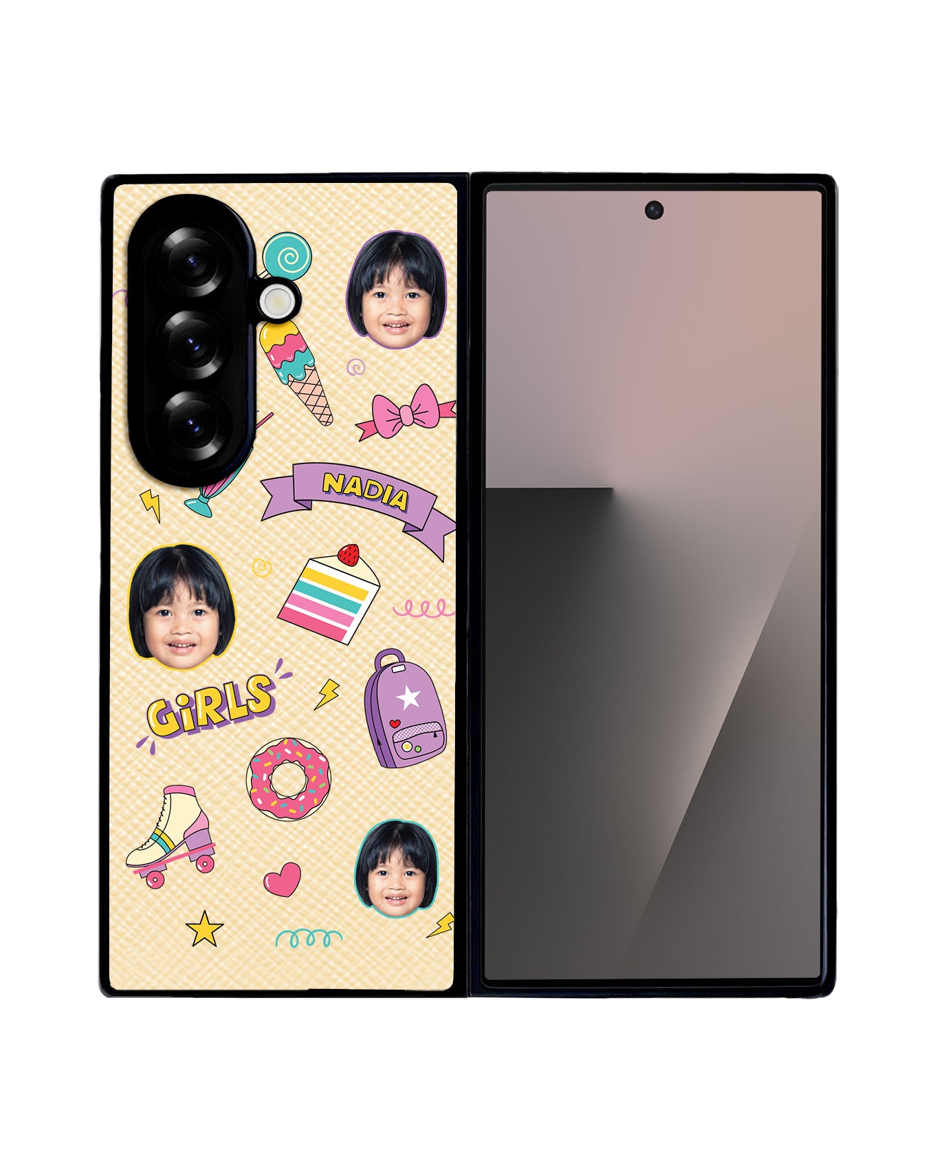Android Flip / Fold Leather Grip - Face Grid Comic