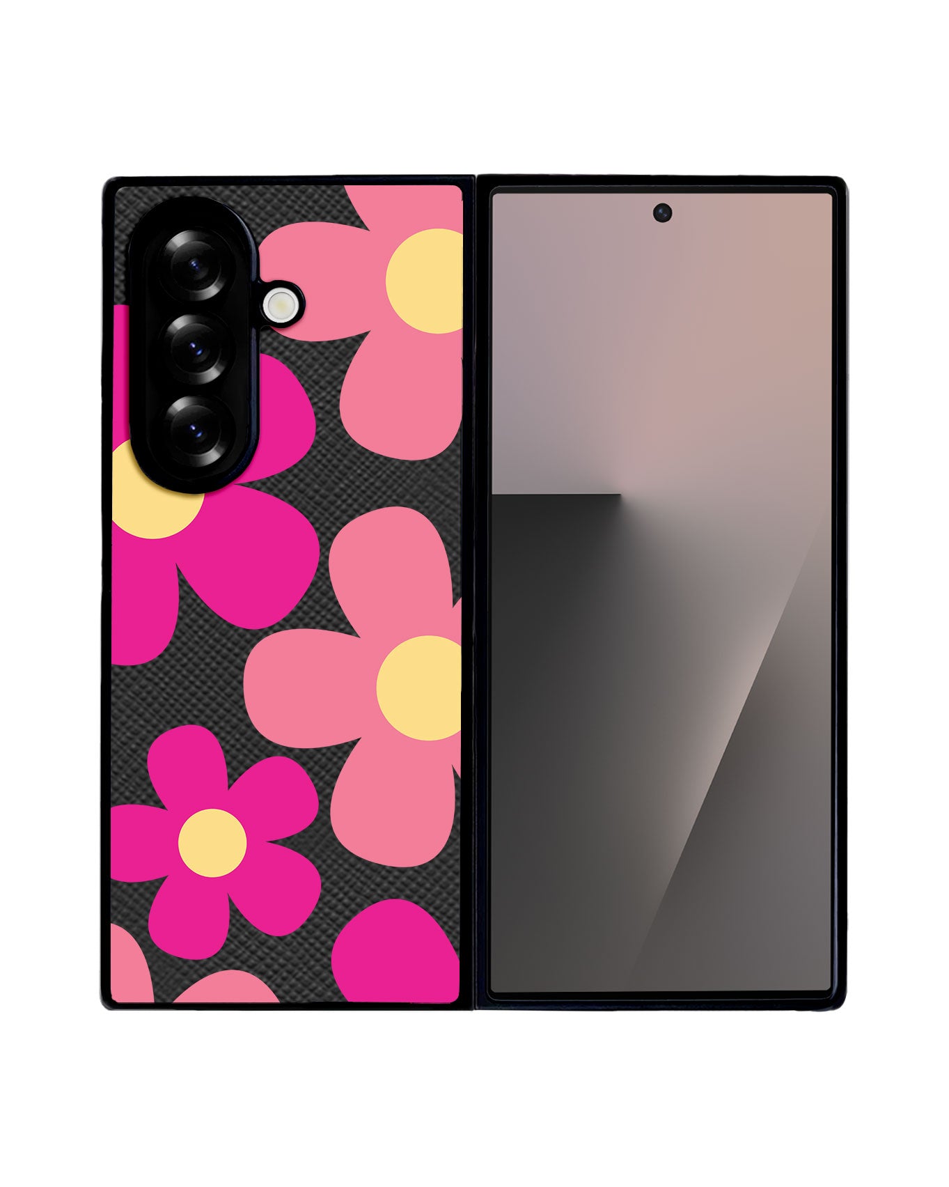 Android Flip / Fold Leather Grip - Daisy Delight