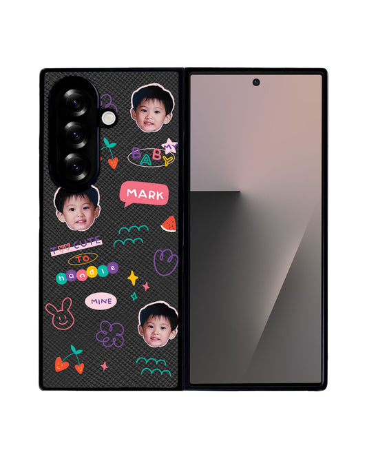 Android Flip / Fold Leather Grip - Face Grid