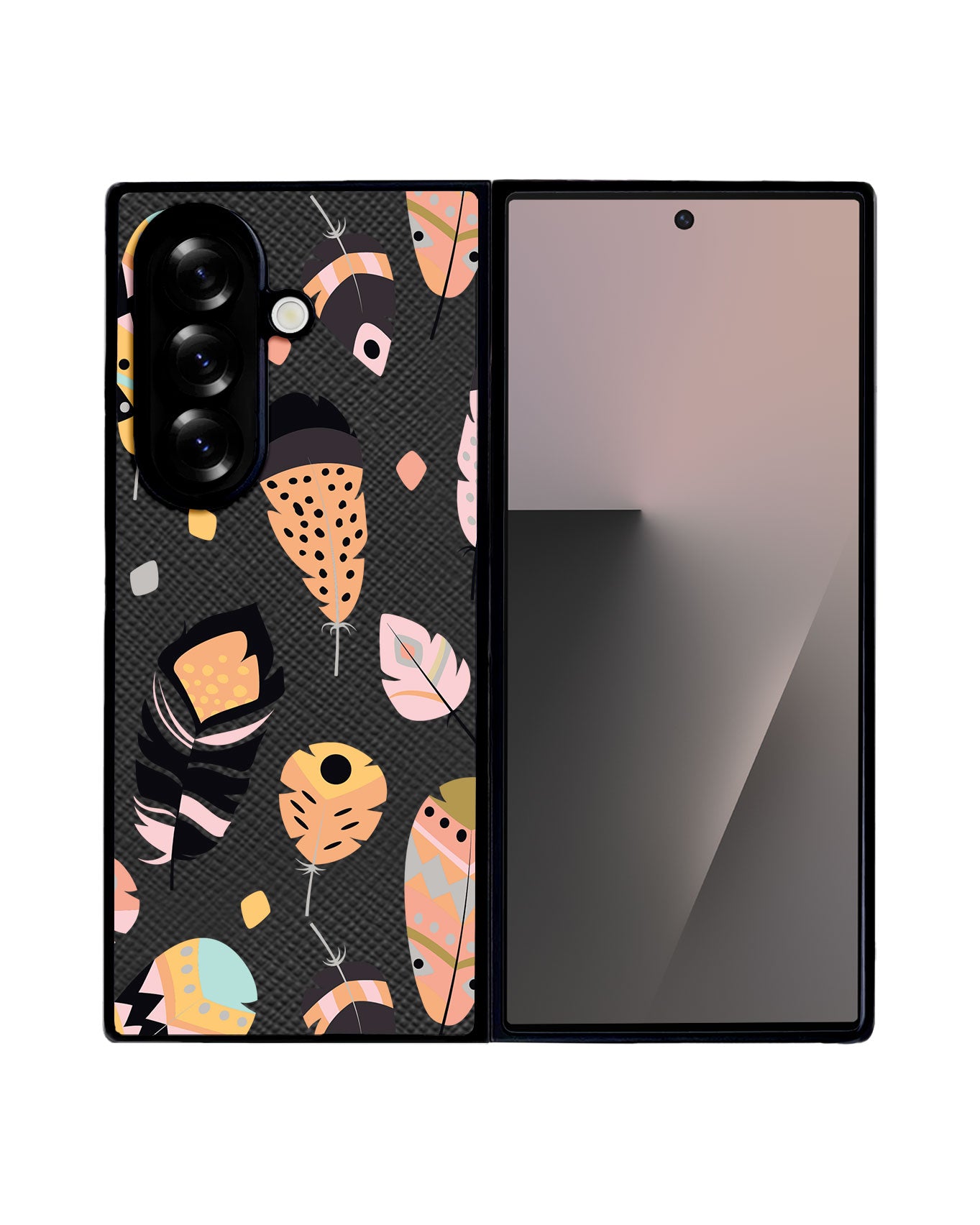 Android Flip / Fold Leather Grip - Feathers