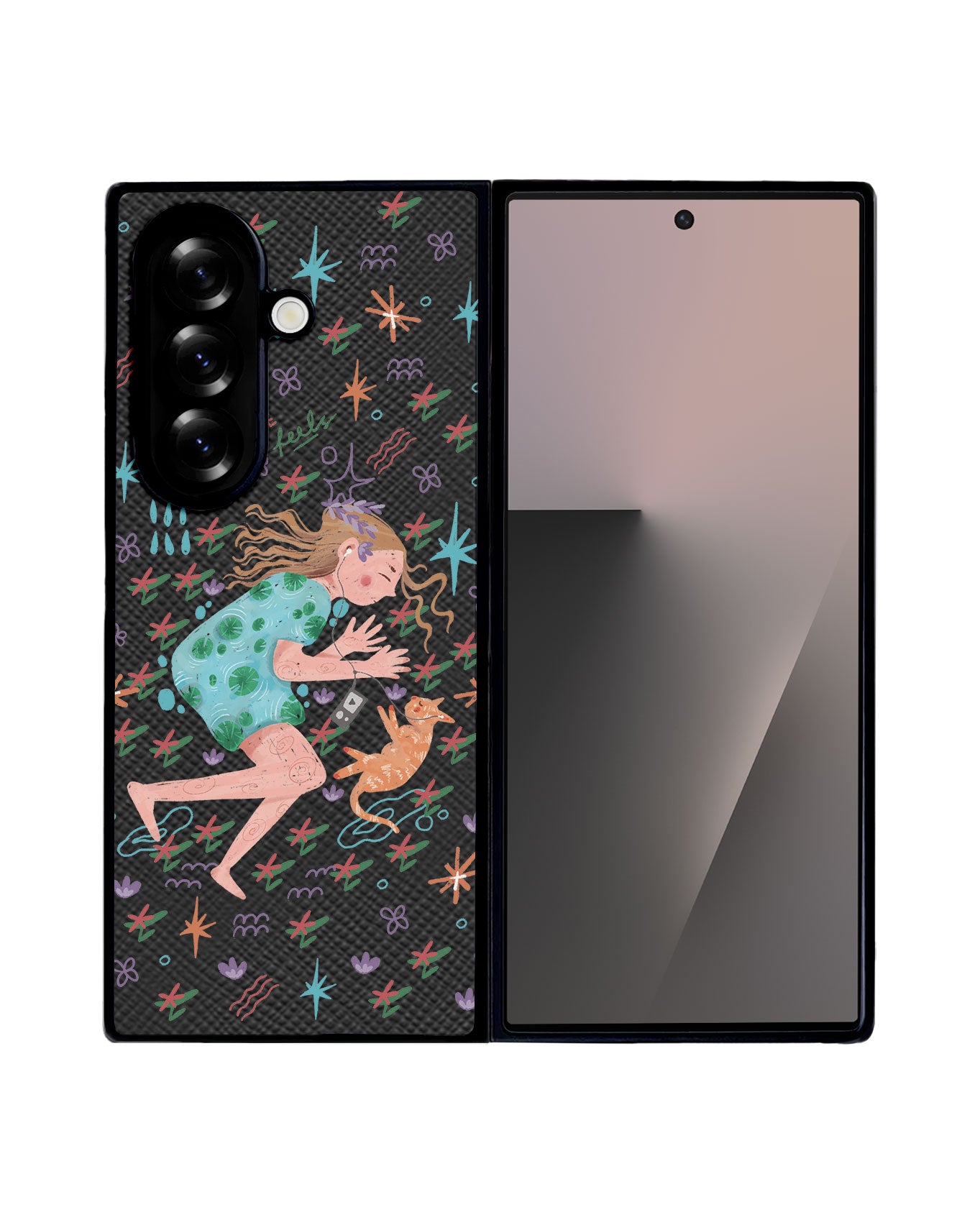 Android Flip / Fold Leather Grip - Feel the Feels