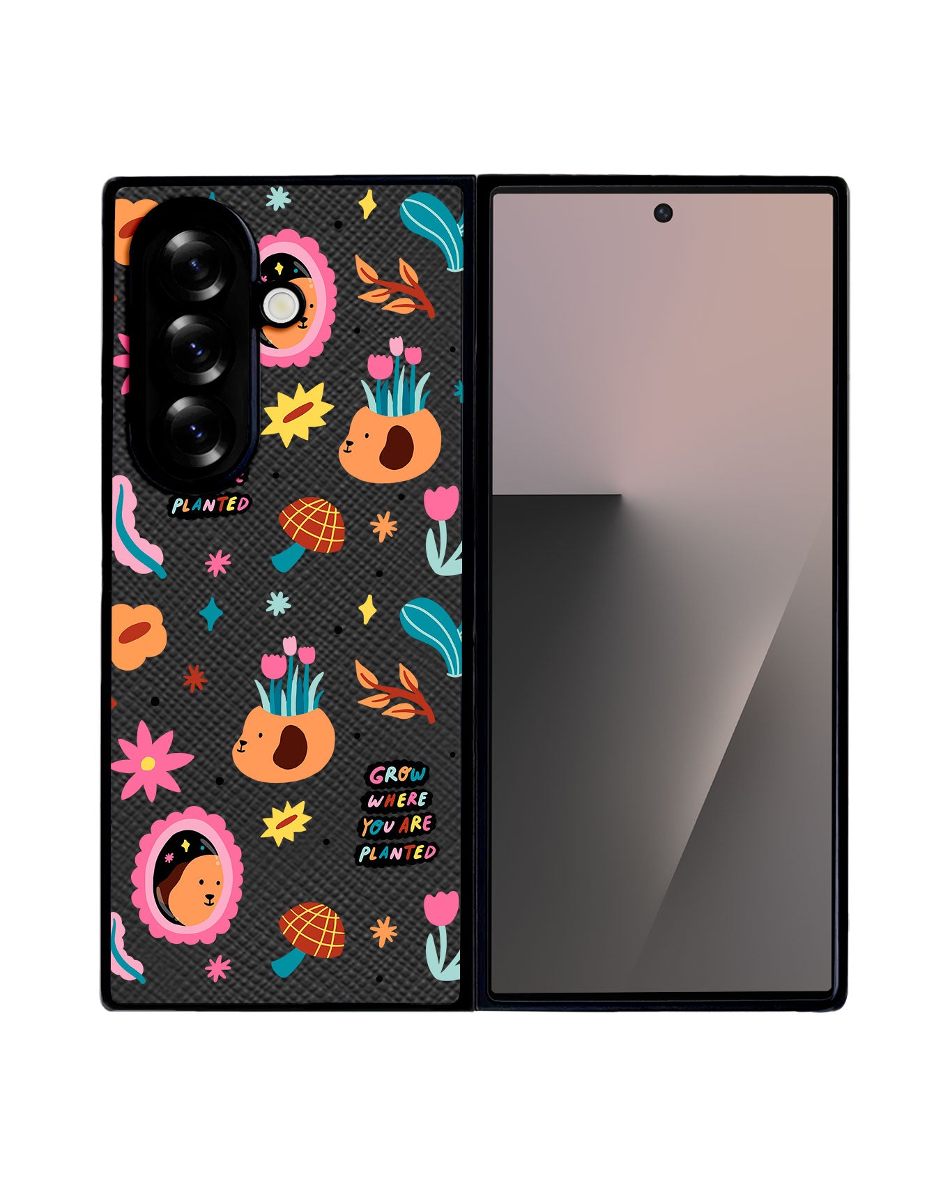 Android Flip / Fold Leather Grip - Grow and Bloom