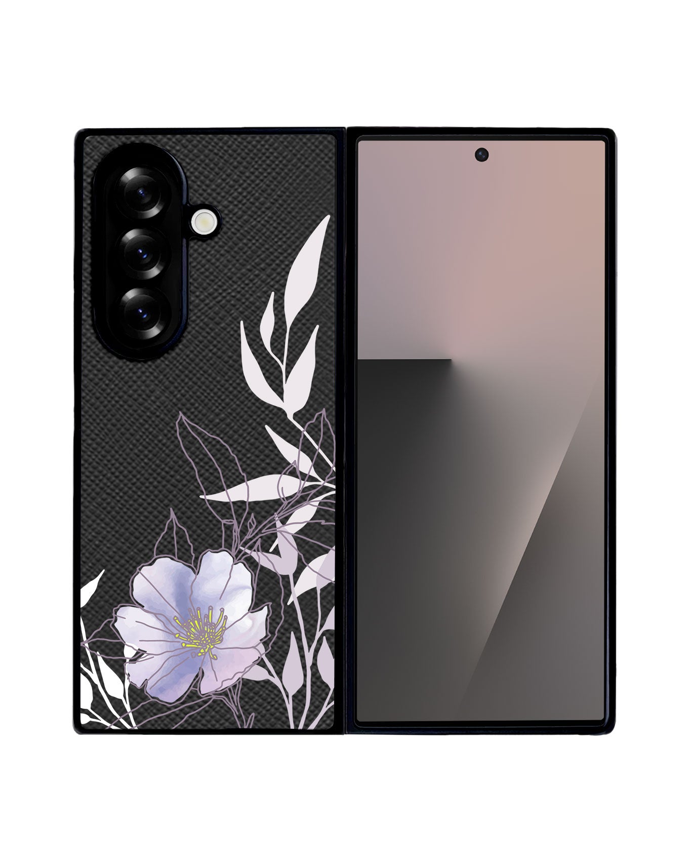 Android Flip / Fold Leather Grip - Purple Lily