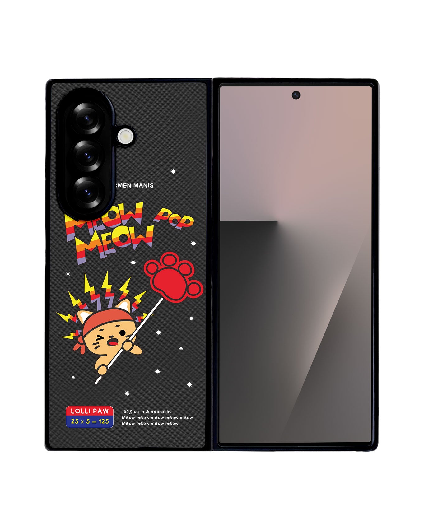 Android Flip / Fold Leather Grip - Meow Pop 1.0