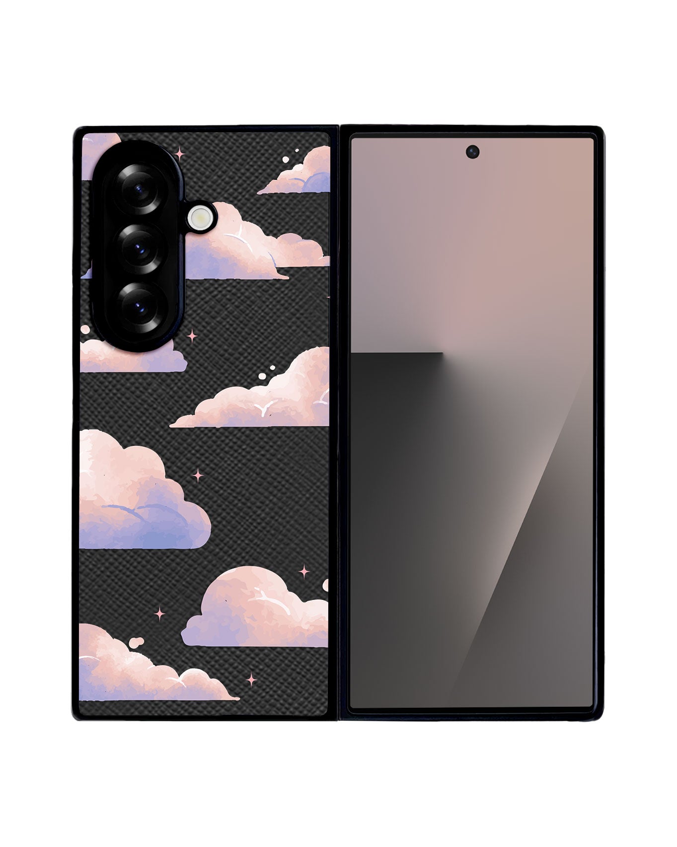 Android Flip / Fold Leather Grip - Pastel Clouds