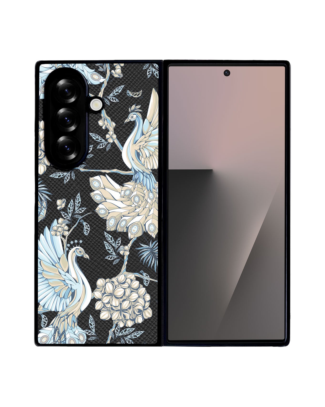 Android Flip / Fold Leather Grip - Peacock 5.0