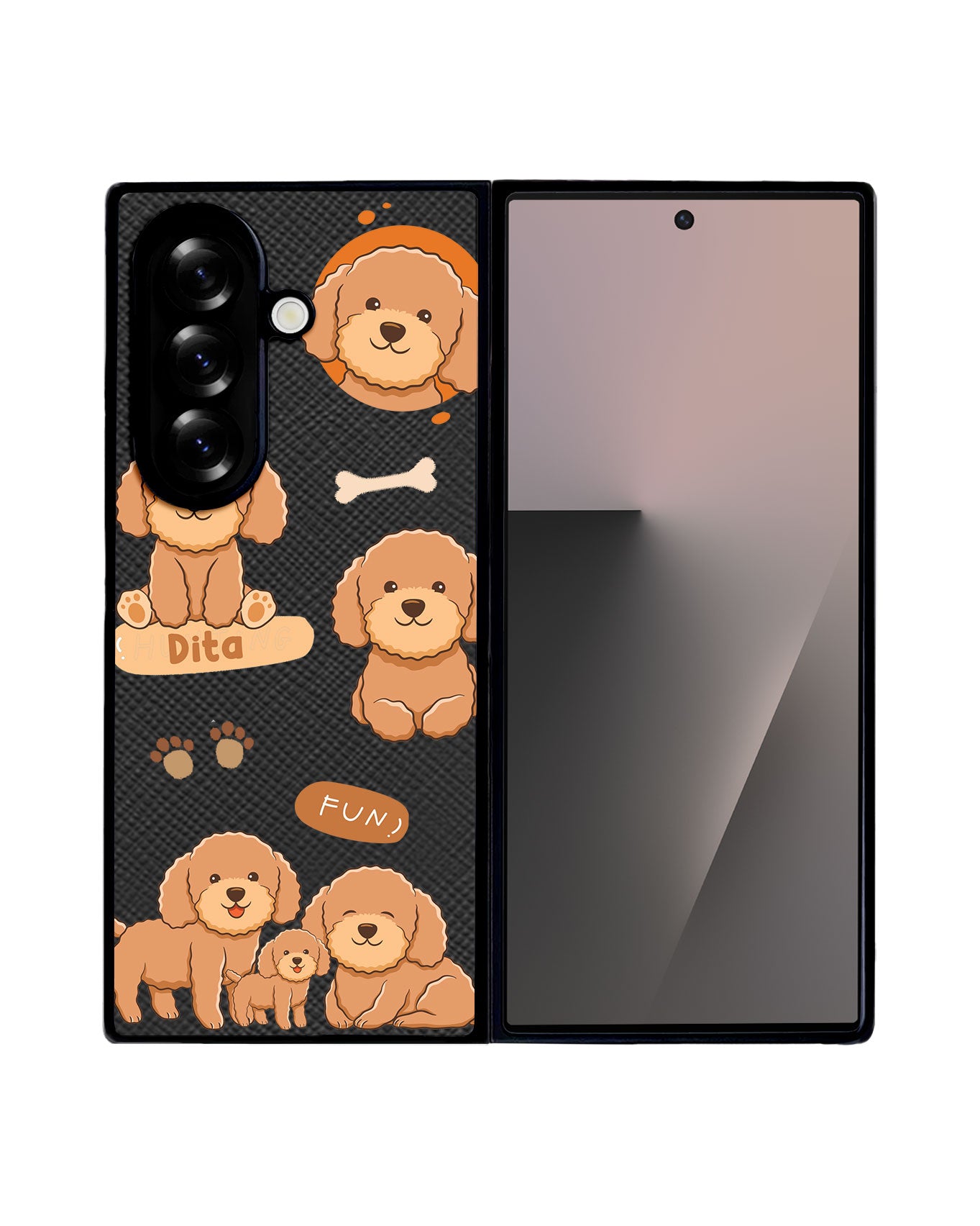 Android Flip / Fold Leather Grip - Poodle Squad 4.0