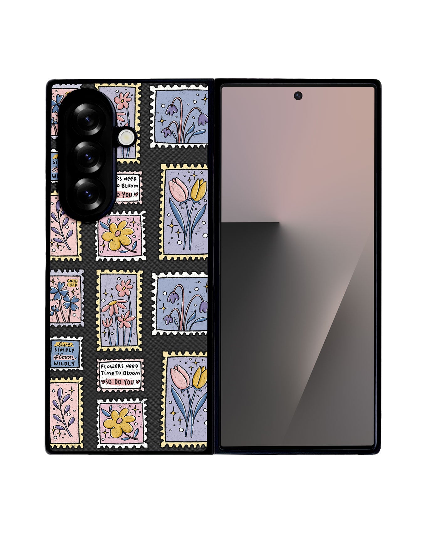 Android Flip / Fold Leather Grip - Time to Bloom