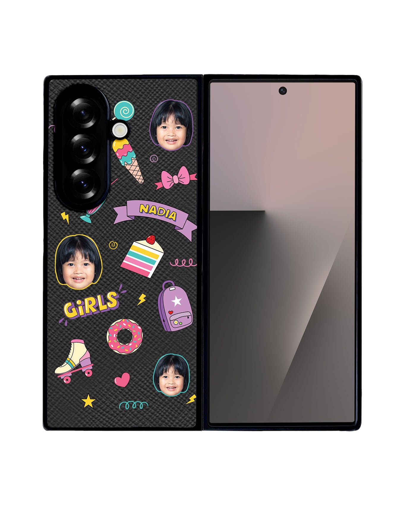 Android Flip / Fold Leather Grip - Face Grid Comic
