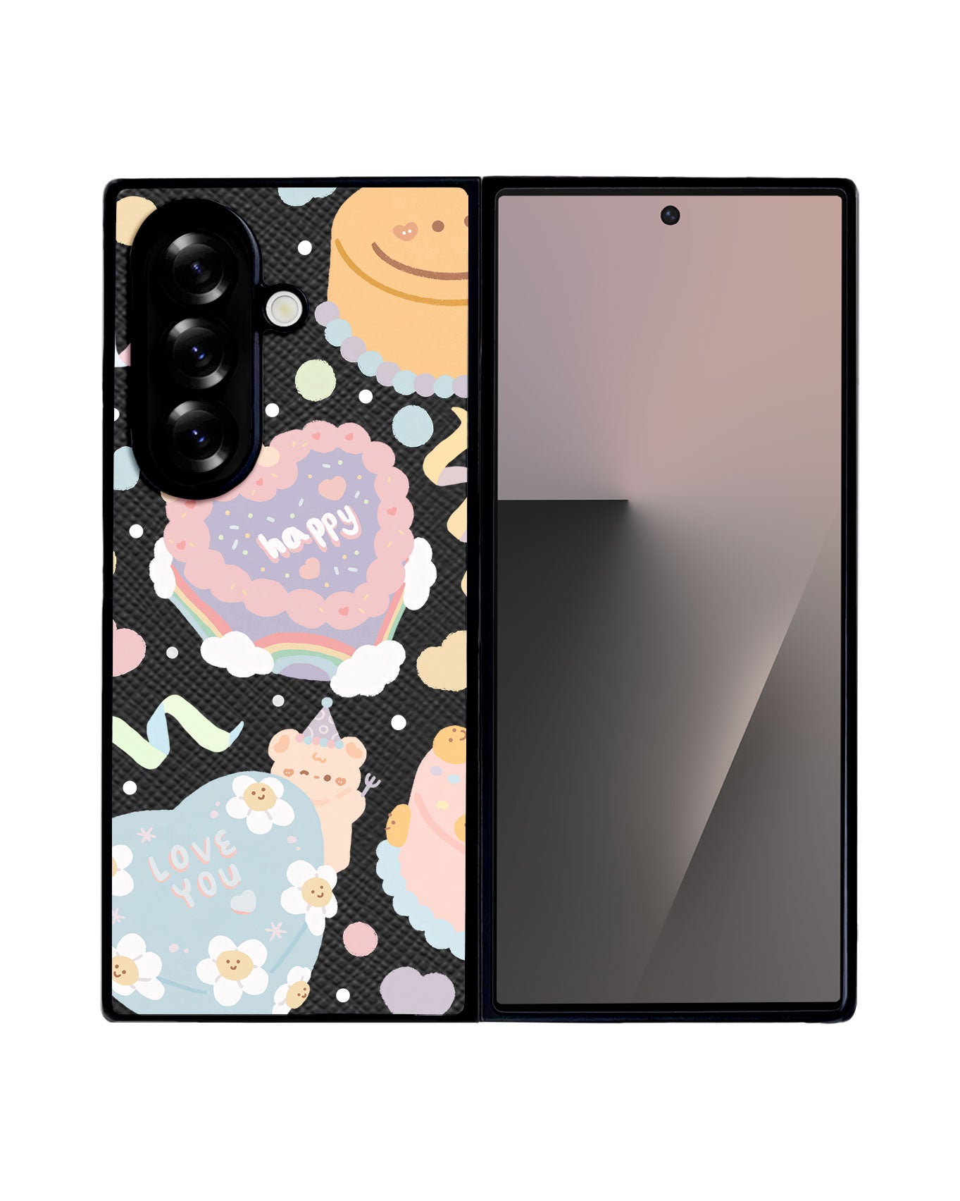 Android Flip / Fold Leather Grip - Cake Party