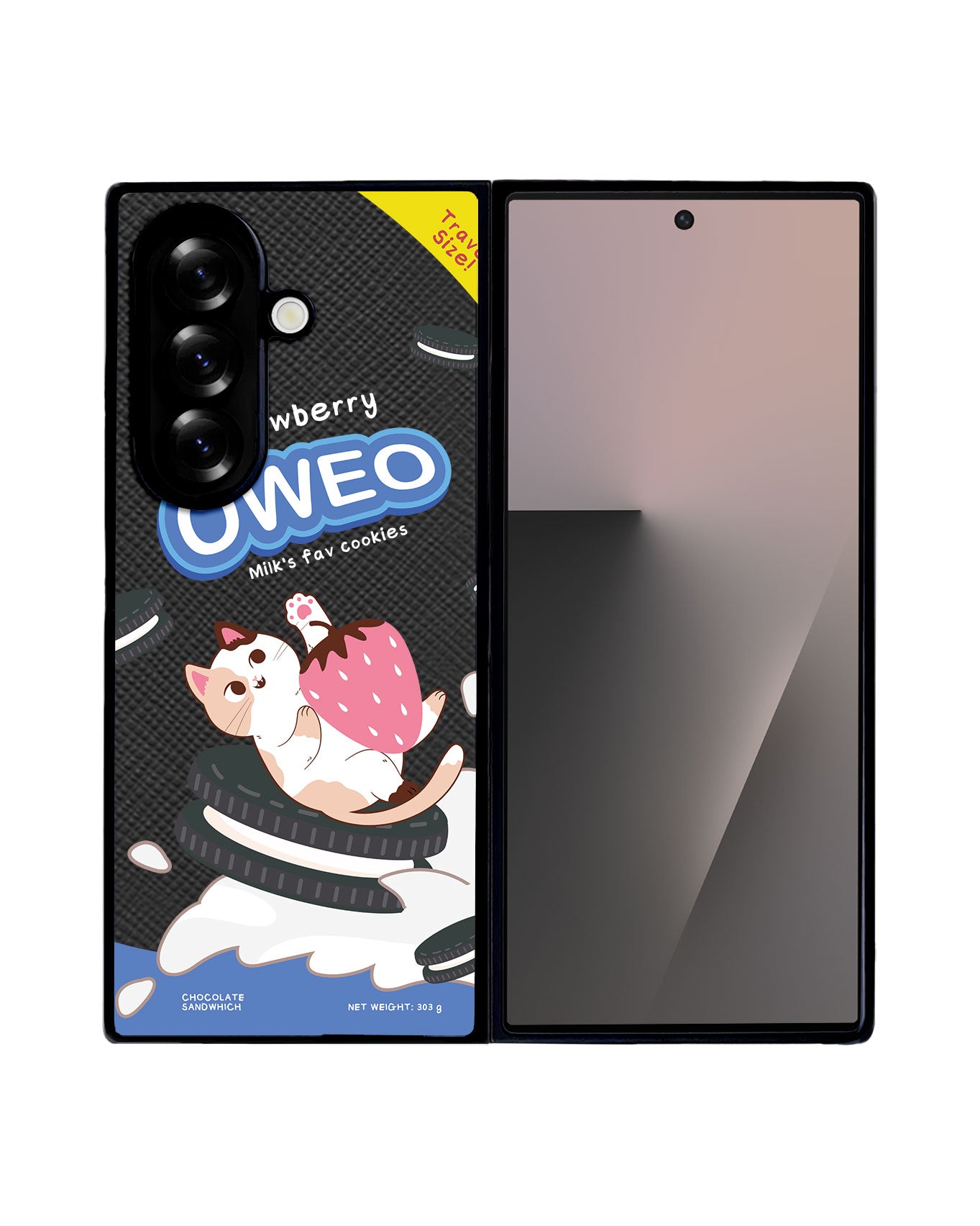 Android Flip / Fold Leather Grip - Oweo Cat